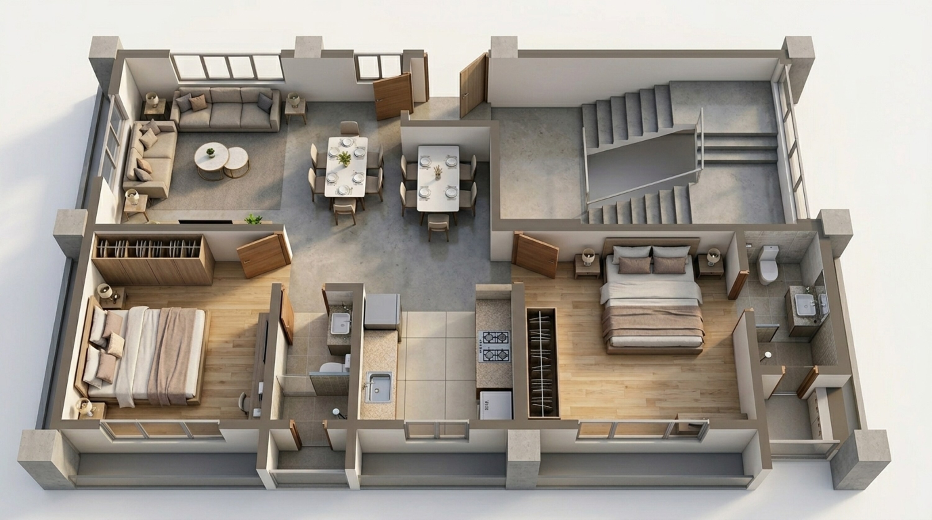 Floor plan of 2 BHK 665 Sq. Ft. Apartment in Buildarch Saffron, Mumbai
