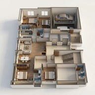 Floor plan of 3 BHK 914 Sq. Ft. Apartment in Buildarch Saffron, Mumbai