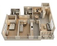 Floor plan of 2 BHK 599 Sq. Ft. Apartment in Damji Shamji Mahavir Serene, Mumbai