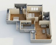 Floor plan of 2 BHK 812 Sq. Ft. Apartment in Damji Shamji Mahavir Serene, Mumbai