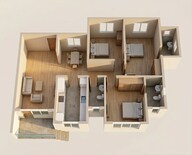 Floor plan of 3 BHK 857 Sq. Ft. Apartment in Damji Shamji Mahavir Serene, Mumbai
