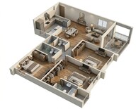 Floor plan of 3 BHK 1752 Sq. Ft. Apartment in Embassy Greenshore, Bangalore