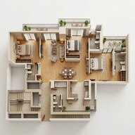 Floor plan of 3 BHK 2180 Sq. Ft. Apartment in Satya Levante Residences, Gurgaon