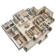 Floor plan of 4 BHK 2656 Sq. Ft. Apartment in Satya Levante Residences, Gurgaon