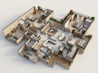 Floor plan of 4 BHK 4205 Sq. Ft. Apartment in M3M Elie Saab, Gurgaon