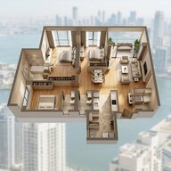Floor plan of 3 BHK 1224 Sq. Ft. Apartment in Sobha Inizio, Mumbai
