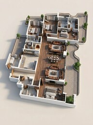 Floor plan of 4 BHK 4077 Sq. Ft. Apartment in Clove County, Noida