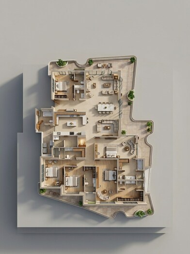 Floor plan of 5 BHK 6417 Sq. Ft. Apartment in Clove County, Noida