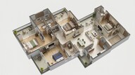 Floor plan of 4 BHK 1521 Sq. Ft. Apartment in Ashiana Aaroham, Gurgaon
