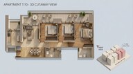 Floor plan of 3 BHK 1800 Sq. Ft. Apartment in Signature Global Sarvam, Gurgaon