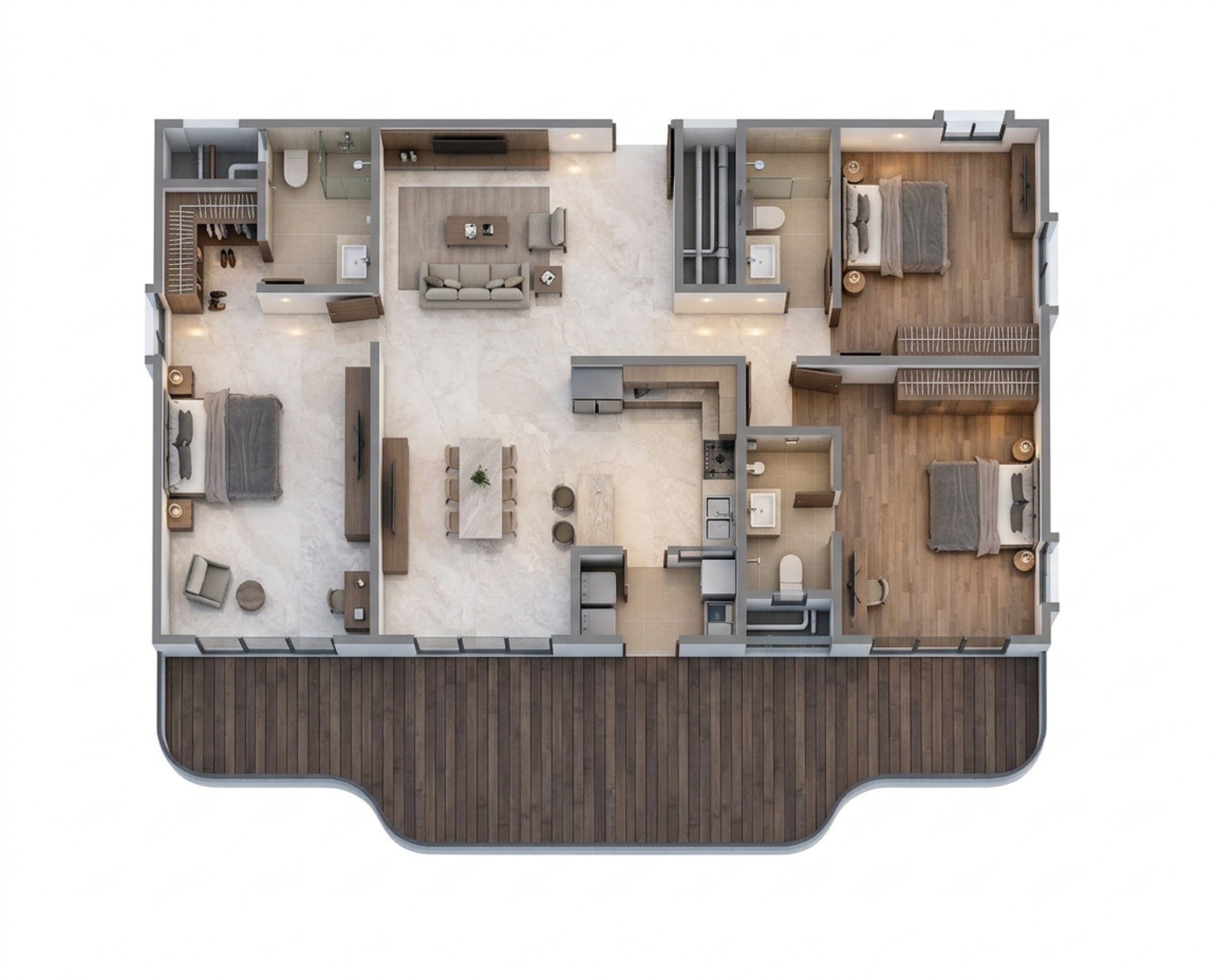 Floor plan of 3 BHK 2700 Sq. Ft. Apartment in Mana Verdant Terraces, Bangalore