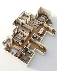 Floor plan of 3 BHK 1827 Sq. Ft. Apartment in Assetz Inspira Melodies of Life Apartments, Bangalore