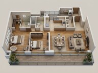 Floor plan of 2 BHK 2073 Sq. Ft. Apartment in AIPL Riviera, Gurgaon