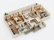 Floor plan of 3 BHK 2196 Sq. Ft. Apartment in AIPL Riviera, Gurgaon