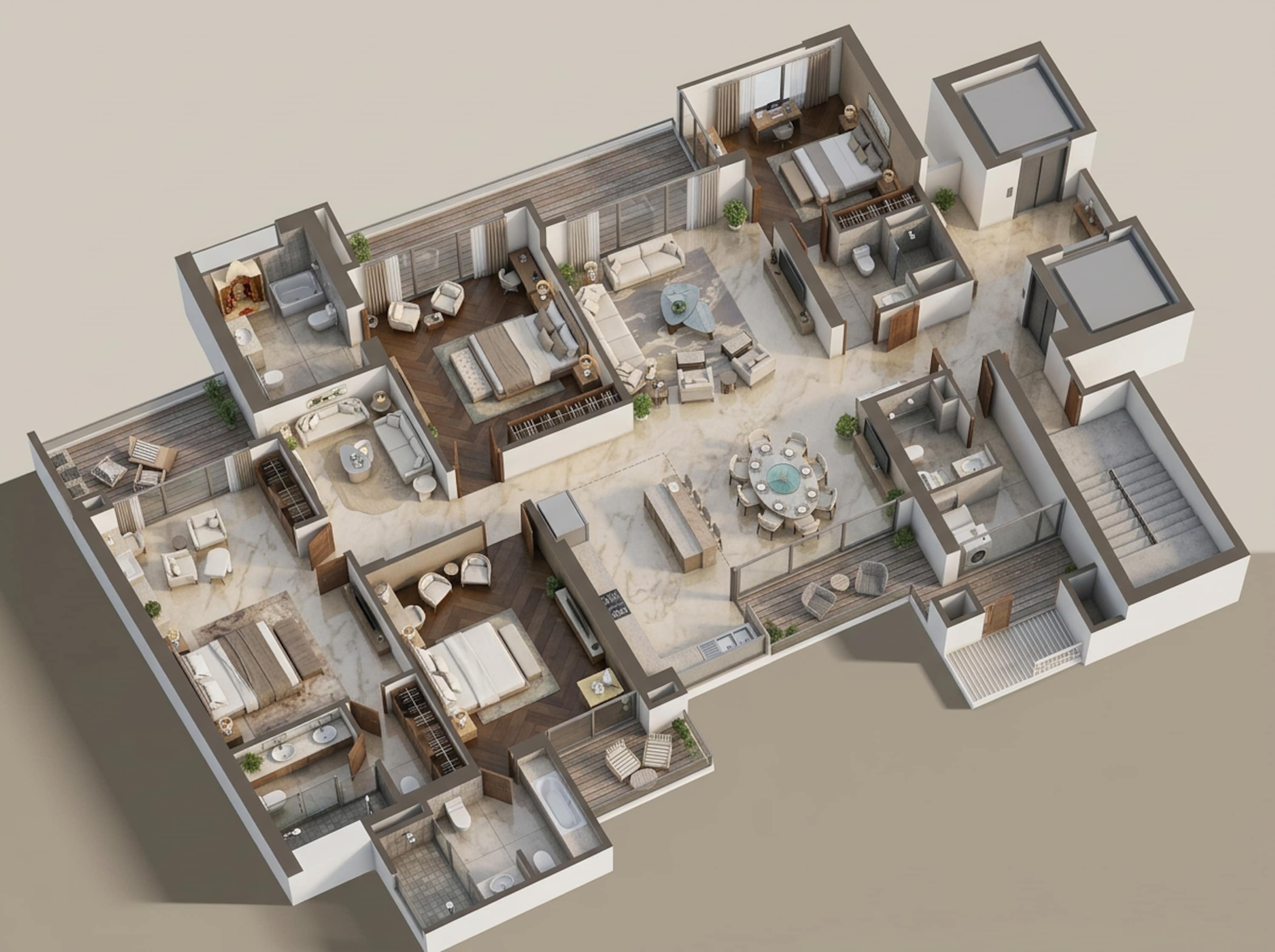Floor plan of 4 BHK 4285 Sq. Ft. Apartment in Elan The Statement, Gurgaon