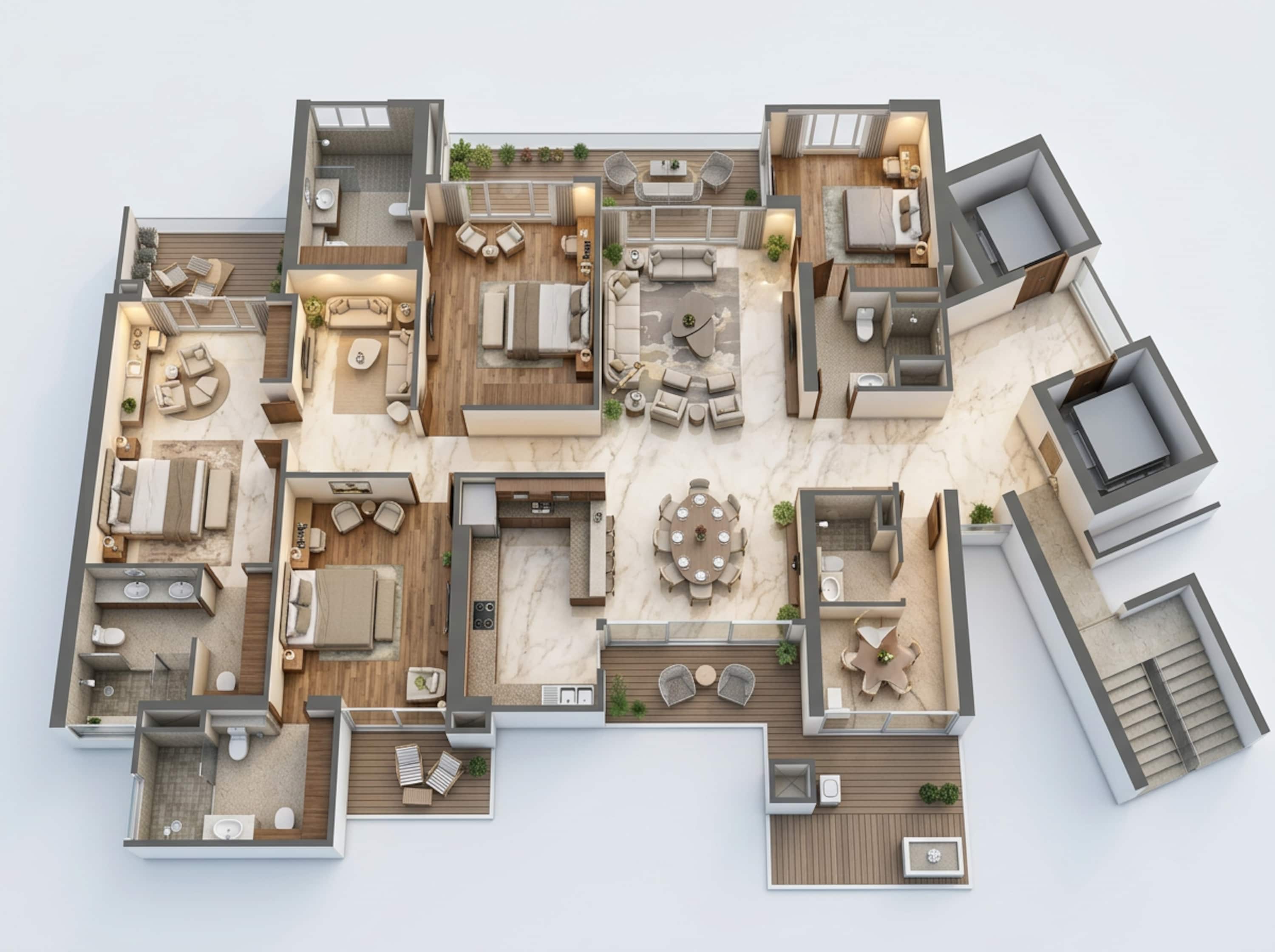 Floor plan of 4 BHK 4340 Sq. Ft. Apartment in Elan The Statement, Gurgaon