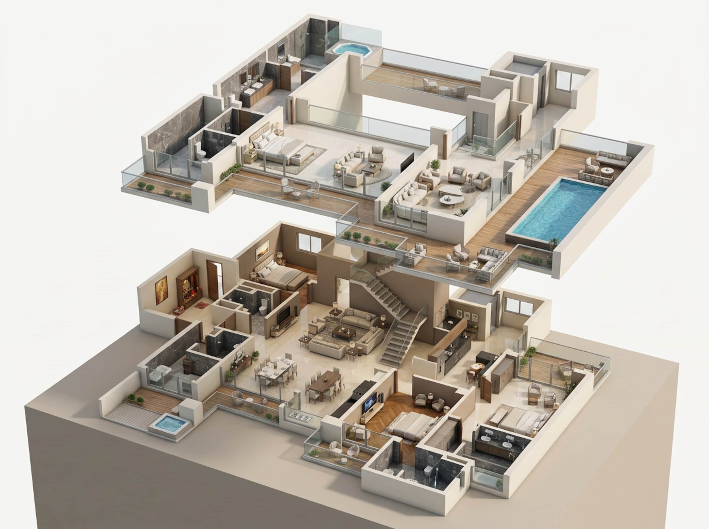 Floor plan of 4 BHK 7395 Sq. Ft. Apartment in Elan The Statement, Gurgaon