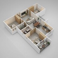 Floor plan of 3 BHK 1310 Sq. Ft. Apartment in DS Max Sky Stanza, Bangalore