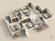 Floor plan of 3 BHK 1874 Sq. Ft. Apartment in Puravankara Purva Silver Sky, Bangalore