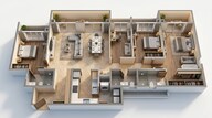 Floor plan of 3 BHK 2200 Sq. Ft. Apartment in Mahindra Blossom, Bangalore