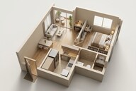 Floor plan of 1 BHK 625 Sq. Ft. Apartment in Mahindra Blossom, Bangalore