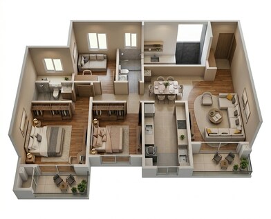 Floor plan of 3 BHK 1490 Sq. Ft. Apartment in Sumadhura Edition, Bangalore