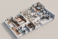 Floor plan of 4 BHK 2090 Sq. Ft. Apartment in Sumadhura Edition, Bangalore
