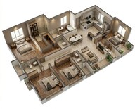 Floor plan of 4 BHK 2740 Sq. Ft. Apartment in Sumadhura Solace, Bangalore