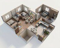 Floor plan of 3 BHK 1985 Sq. Ft. Apartment in Sumadhura Solace, Bangalore