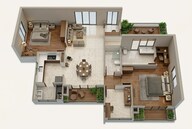 Floor plan of 2 BHK 1705 Sq. Ft. Apartment in Sumadhura Solace, Bangalore