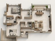Floor plan of 2 BHK 1800 Sq. Ft. Apartment in Sumadhura Solace, Bangalore