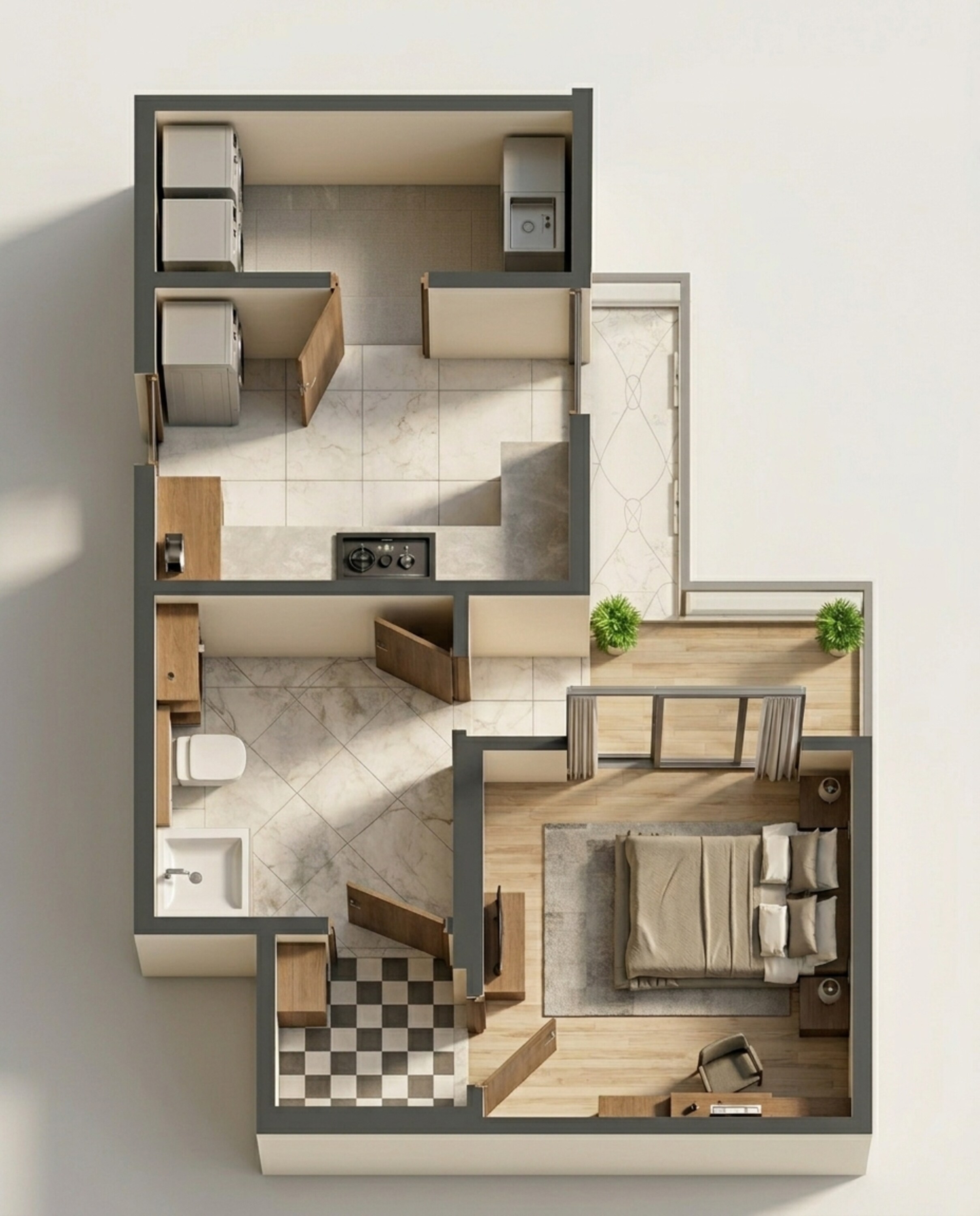 Floor plan of 1 BHK 493 Sq. Ft. Apartment in Sumadhura Solace, Bangalore