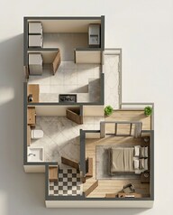 Floor plan of 1 BHK 493 Sq. Ft. Apartment in Sumadhura Solace, Bangalore