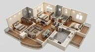 Floor plan of 3 BHK 1744 Sq. Ft. Apartment in Venus Capital Heights, Patna