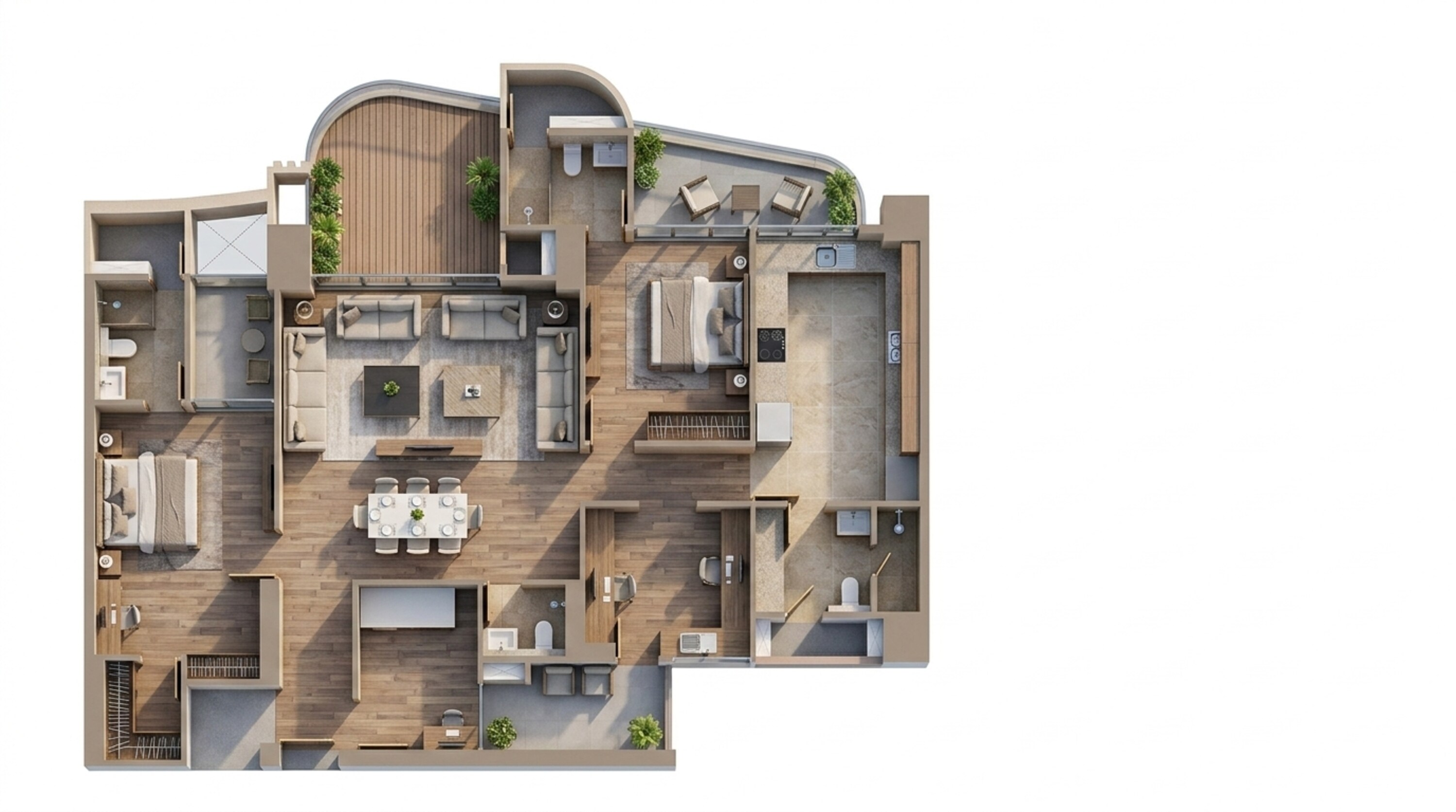 Floor plan of 3 BHK 2542 Sq. Ft. Apartment in Venus Capital Heights, Patna