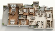 Floor plan of 4 BHK 2906 Sq. Ft. Apartment in Venus Capital Heights, Patna