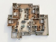 Floor plan of 4 BHK 3900 Sq. Ft. Apartment in Harmony One Of One, Ghaziabad