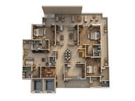 Floor plan of 4 BHK 4465 Sq. Ft. Apartment in Harmony One Of One, Ghaziabad