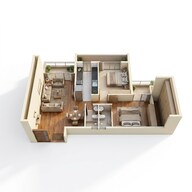 Floor plan of 2 BHK 807 Sq. Ft. Apartment in Today I Land 27, Navi Mumbai