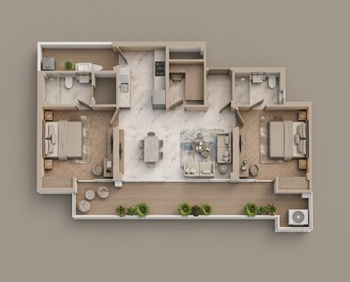 Floor plan of 2 BHK 1339 Sq. Ft. Apartment in Smart World Natures Court, Gurgaon
