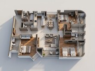 Floor plan of 3 BHK 2529 Sq. Ft. Apartment in Sattva Aaranya, Bangalore