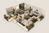 Floor plan of 3 BHK 1572 Sq. Ft. Apartment in DS Max Sky Sampadha, Bangalore