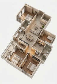 Floor plan of 3 BHK 2248 Sq. Ft. Apartment in Sobha Altair, Bangalore