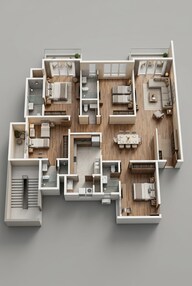Floor plan of 4 BHK 2465 Sq. Ft. Apartment in Sobha Altair, Bangalore