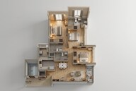 Floor plan of 3 BHK 1022 Sq. Ft. Apartment in Raymond The Address By GS, Mumbai