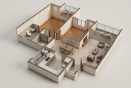 Floor plan of 2 BHK 770 Sq. Ft. Apartment in Namrata Vasudha, Pune