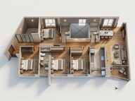 Floor plan of 3 BHK 1040 Sq. Ft. Apartment in Rustomjee Vista Bay, Mumbai