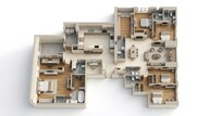 Floor plan of 4 BHK 2130 Sq. Ft. Apartment in Embassy Citadel, Mumbai