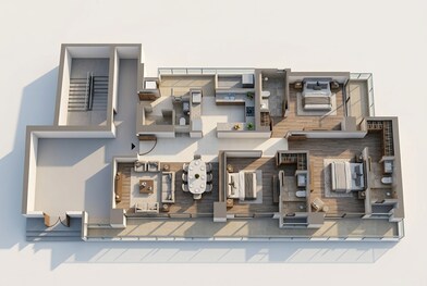 Floor plan of 3 BHK 2100 Sq. Ft. Apartment in Experion Saatori, Noida
