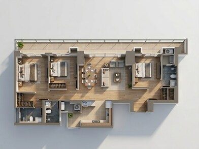 Floor plan of 3 BHK 2600 Sq. Ft. Apartment in Experion Saatori, Noida